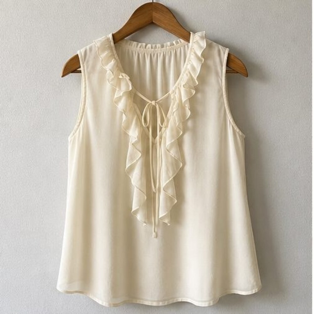 Cream Lace Trim Top